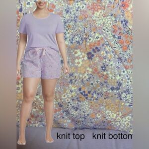 LANDSEND WOMENS PLUS Short Sleeve Knit PJ Short Set